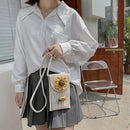 Ladies Knitted Sunflower Messenger Shoulder Bag Mini Mobile Phone Purses