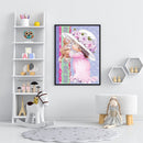 5D DIY Girl Cat Full Round Drill Diamond Painting Kit Artwork Craft Picture