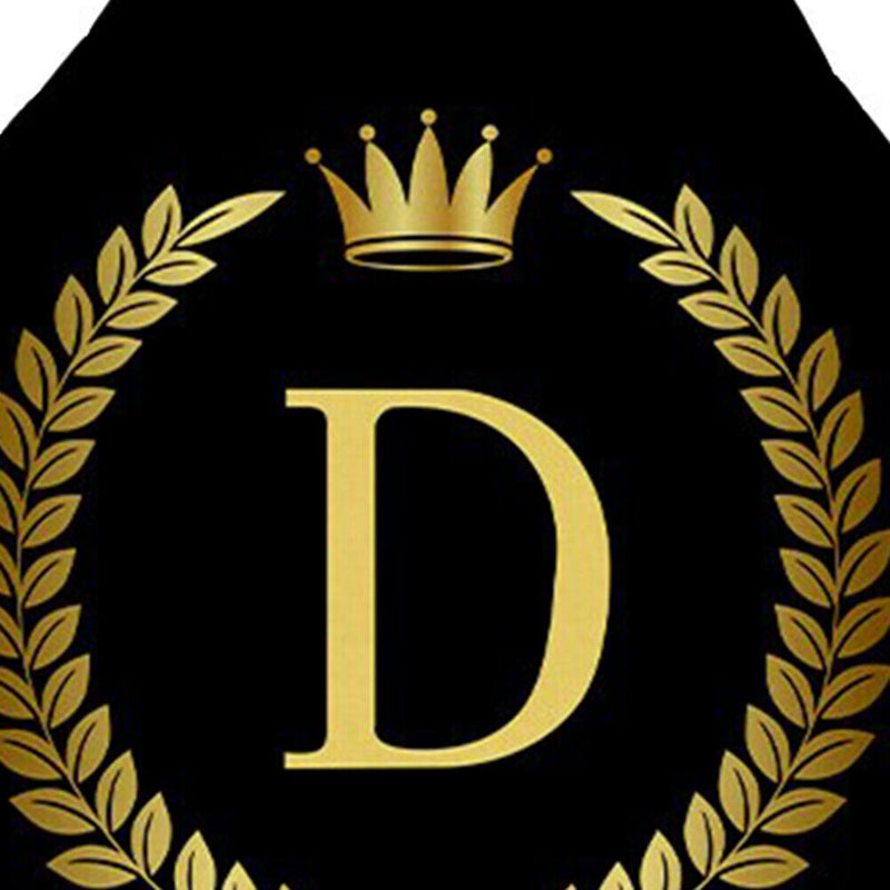 Letter D Printed Linen Apron Kitchen Waterproof Home Cooking Bibs (82x68cm)