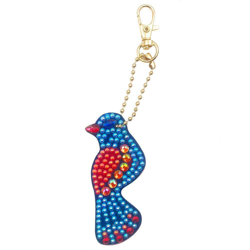 4pcs DIY Full Drill Special Shaped Diamond Painting Birds Keychains Pendant Gift