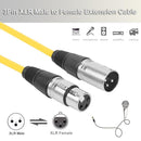 1.8m XLR 3Pin Cable Male to Female Shielded Microphone Wire Cord (Yellow) Newly