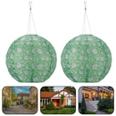 Solar Lantern Outdoor Hanging Lamp Festival Home Ornaments (Green Daisy) Newly