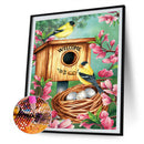 Bird Color Flowers 5D Diamond Painting DIY Full Round Drill Drawing Picture K