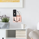 Phone Wall Mounted Holder with Plug Charging Sundries Organizer Box (Pink) Newly