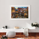 Frameless Oil Painting Arts Picture By Number Riverside Town Hand Painted Craft