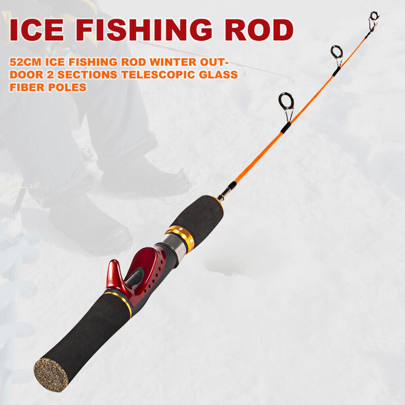 Winter Ice Fishing Rod Pole 2 Sections Telescopic Fishing Mini Pole Tackle Tools