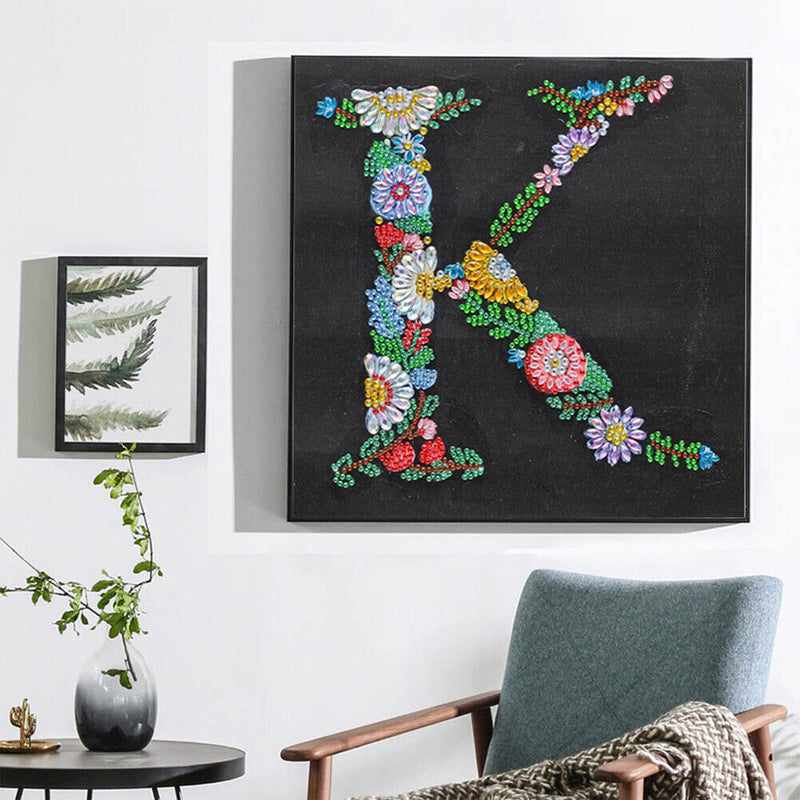 5D Diamond Painting DIY Letter K Partial Special Shape Drill Mosaic (X057) Newly