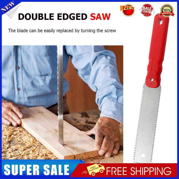 Double Edged Woodworking Carpenter Hand Saw Flexible Blade Gardening Wood Saw