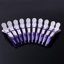 10pcs Plastic Salon Hair Clip Set Hairdressing Crocodile Hair Grip (Purple)
