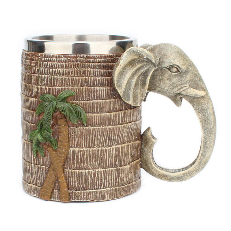 Coconut Tree Elephant Coffee Cup Tropical Rainforest Coffee Mug Creative Decor