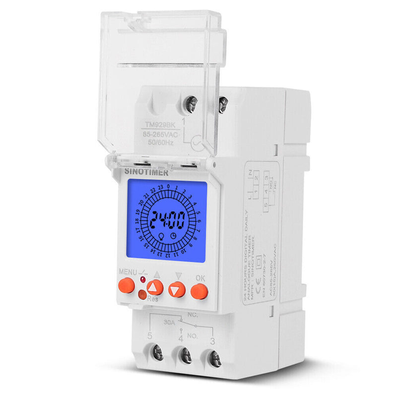 TM929BKL Digital 24h 85-265V Din Rail Smart Analog Timer Switch (30A) Newly