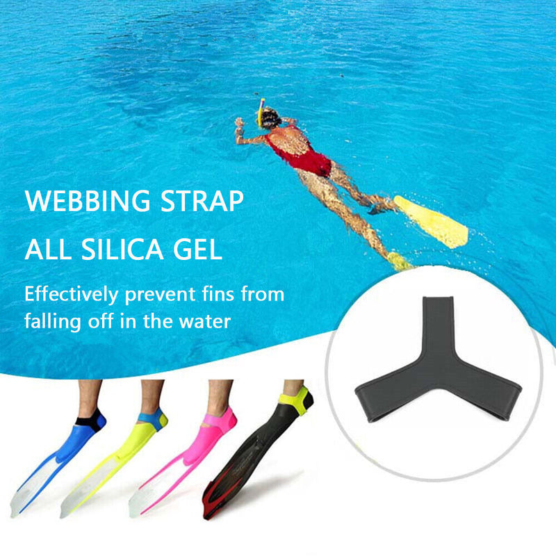 #A 2pcs Diving Fin Keeper Strap Silicone Rubber Foot Flippers Webbing Strap for