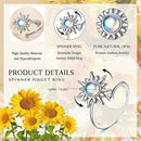 Anti Stress Rings Adjustable Opening Rotatable Jewelry Sun Flower (White) Newly