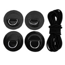 Stainless Steel D Ring Pad Patch 2.5m Rope Kit for Paddle Board (Black) Newly