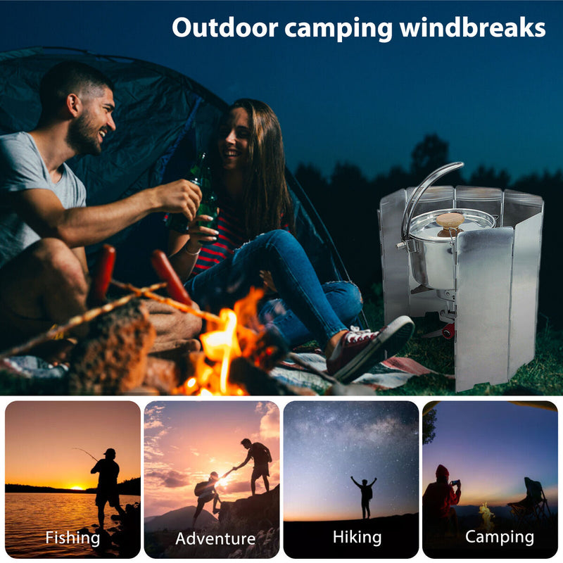 8 Plates Cooking Wind Shield Camping Equipment 8p Windshield Outdoor Access