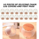 16pcs Chair Leg Mat Non-slip Silicone Table Chair Foot Cover No Noise for Home