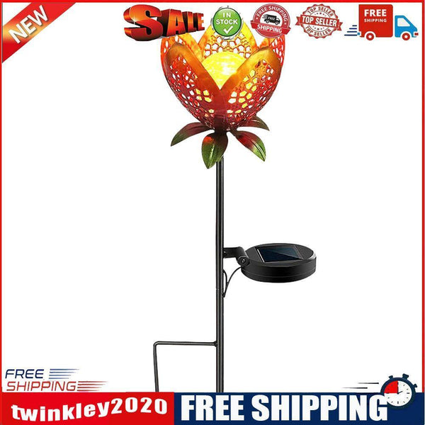 Flowers Solar Lights, Garden Stake Metal Art Lamp, Waterproof for Outdoor