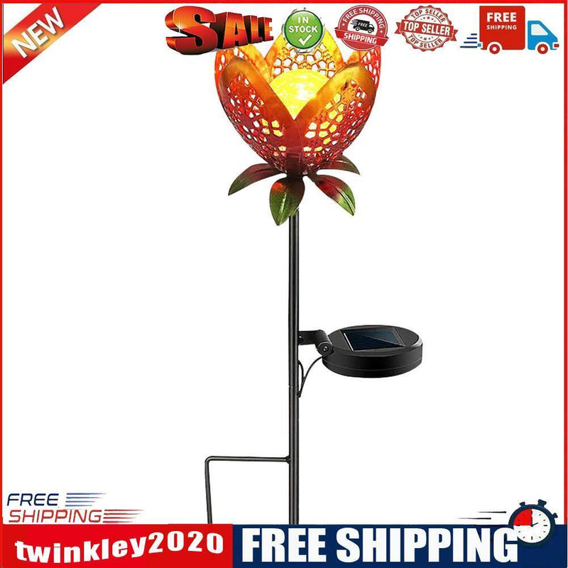 Flowers Solar Lights, Garden Stake Metal Art Lamp, Waterproof for Outdoor