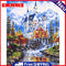 Hand Painted DIY Painting By Numbers Kits Castle Canvas Mural Home Wall Arts