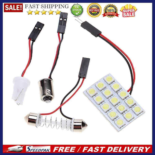 DC 12V 5050 15SMD LED White Light Car Interior T10 Festoon BA9s Lamp Panel