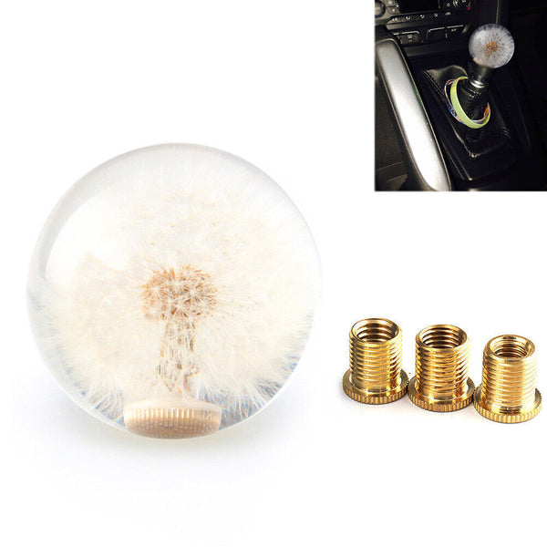 70MM Head Crystal Ball Dandelion Real Flowers Shift Knob Universal Shift Head