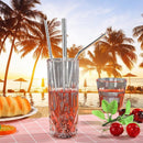3/5pcs Reusable Metal Bent Straight Drink Straw Clean Brush Pouch Tool (A) Newly