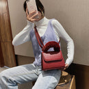Fashion Alligator PU Women Messenger Handbag Plush Handle Shoulder Totes Bags
