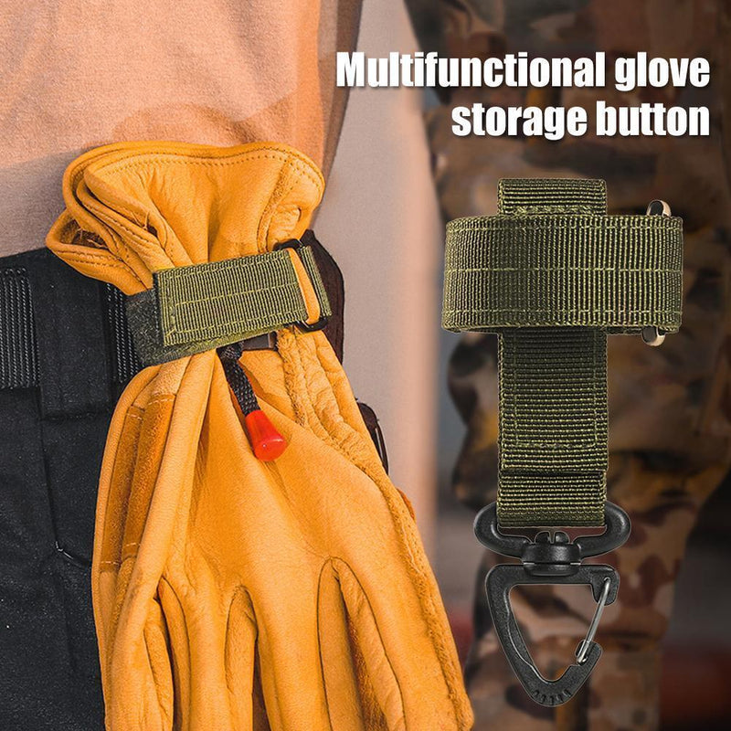 2x Outdoor Gloves Storage Buckle Climbing Rope Hanging Buckles (Army Green)
