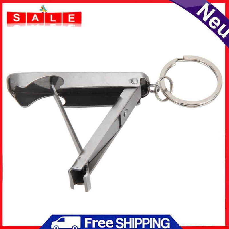 2 in 1 Bottle Opener EDC Foldable Hand Toe Nail Clippers Cutter Keychain