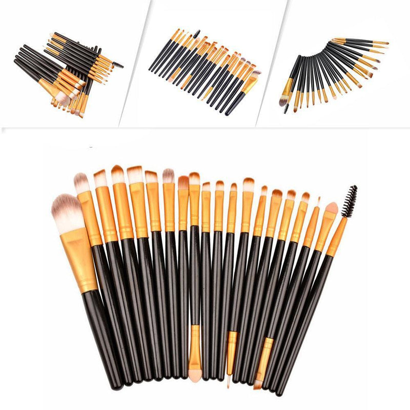 20pcs Pro Makeup Set Powder Foundation Eyeshadow Eyeliner Lip Cosmetic Brush