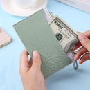 Retro Women PU Alligator Pattern Card Holder Contrast Color Wallet (Green)
