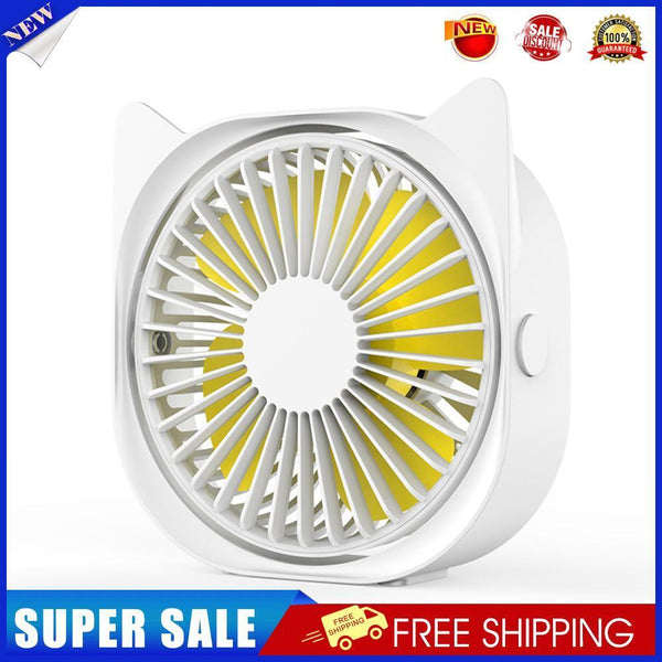 Portable USB Table Fan 360 Rotation Mini Desk Summer Cooling Fan (White)