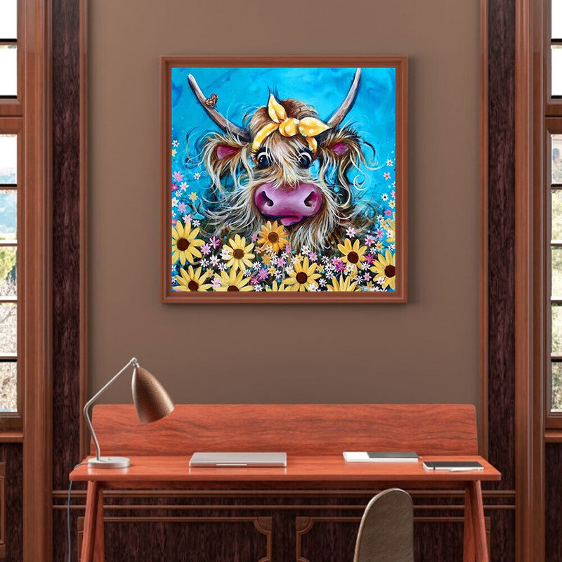 5D DIY Diamond Painting Full Round Drill Flower Calf Wall Decor Rhinestone Art