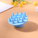 Pointed Tip Silicone Scalp Shampoo Massage Brush Head Acupoint Comb (Blue) Newly