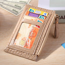 Retro Women PU Alligator Pattern Card Holder Contrast Color Wallet (Khaki)