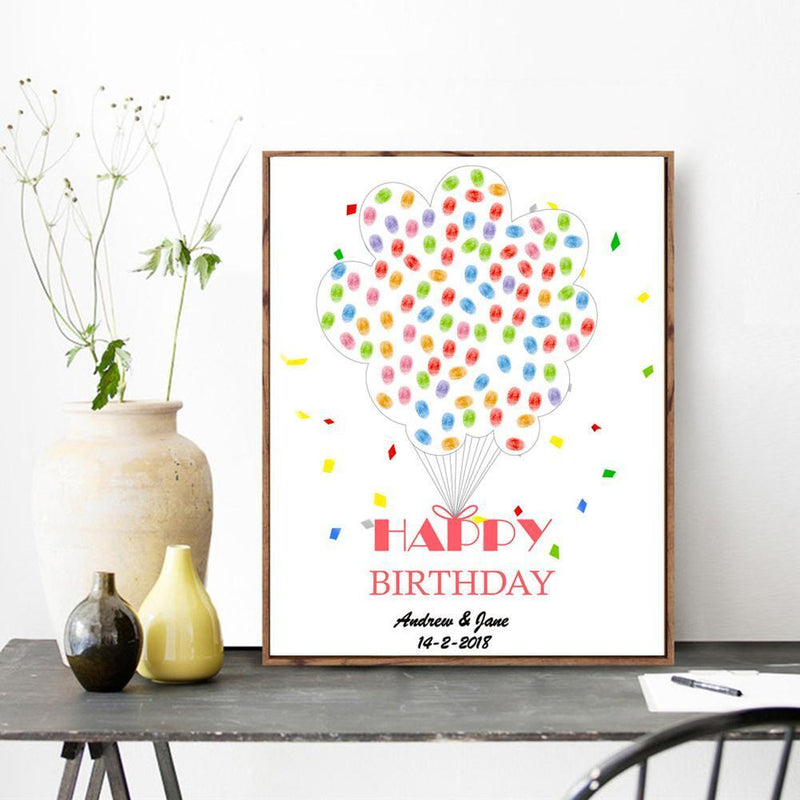 DIY Guest Signature Sign-in Canvas Fingerprint Painting for Wedding (4)