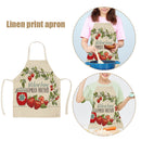 Kitchen Linen Apron Strawberry Print Home Restaurant Cooking Baking Bibs