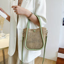 Summer Hollow Straw Handbag Woven Beach Holiday Leather Shoulder Crossbody Bags