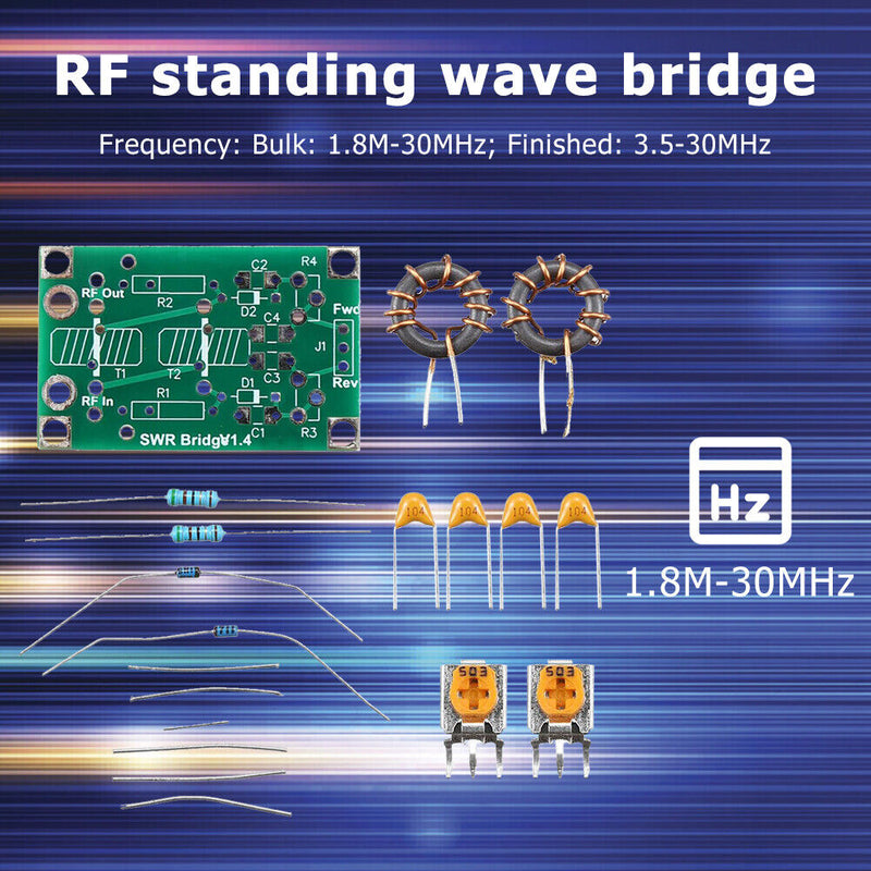 1.8M-30MHz RF SWR Stand Wave Ratio Bridge Radio Frequency Kit (Spare Part) Newly