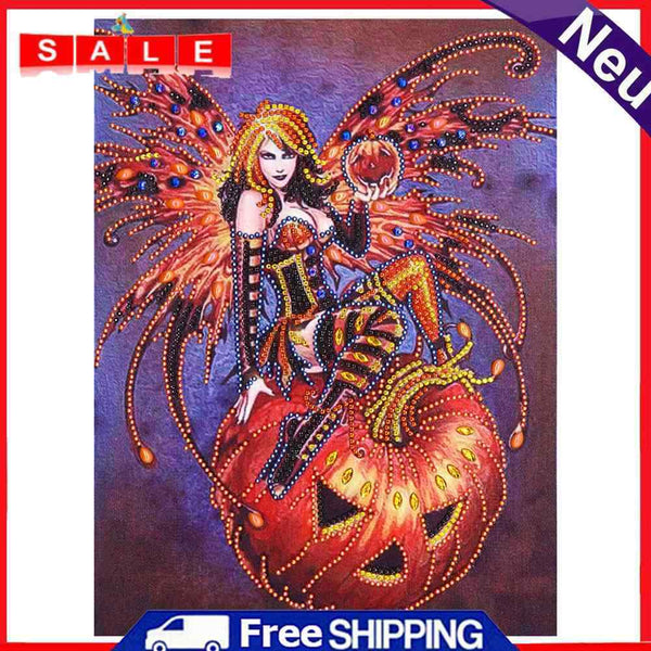 5D DIY Special Shaped Diamond Painting Witch Cross Stitch Mosaic Craft Decor Kit