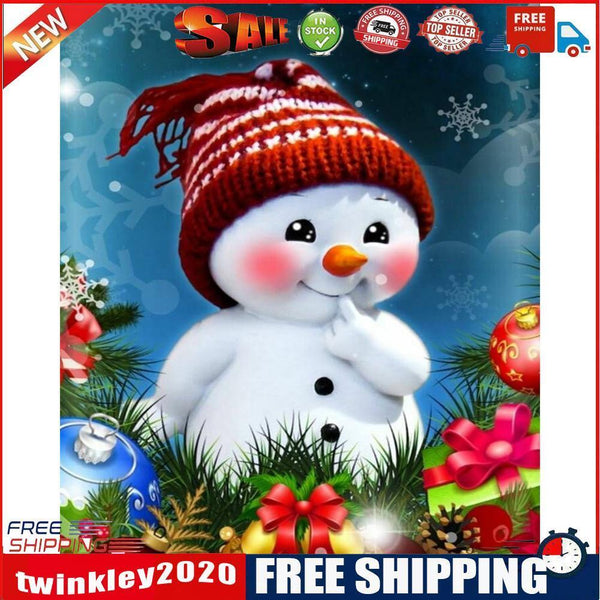 Snowman Frameless DIY Oil Paint by Numbers Kit Picture Coloring Canvas Art