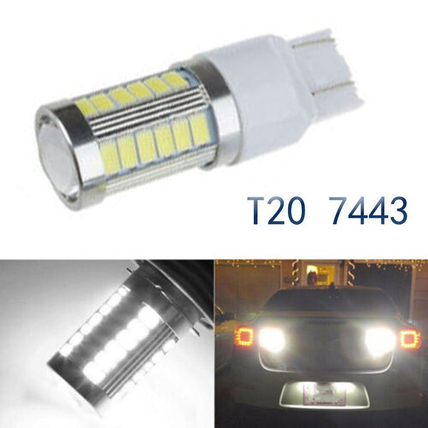 White Turn Signal T20 W21/5W 7443 LED Bulbs Car Backup Reverse Light 33SMD