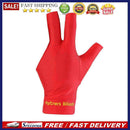 5pcs Billiards Three Fingers Glove Left Hand Billiard Glove Free Size (Red)