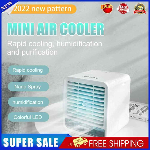 Removable for Cleaning Air Cooler Cooling Fan Humidifier with 7 LED Colors Light