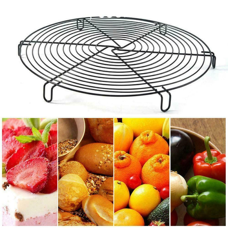 Nonstick Cake Cooling Racks Round Baking Steel Wire Grid Cooling Tools E6P5