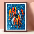 Full Embroidery Koi Fish Stamped Canvas 11CT DIY Cross Stitch Kits Decor Gifts