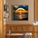 5D DIY Full Drill Square Shape Sea Sunrise Rhinestone Diamond Drawing for Home