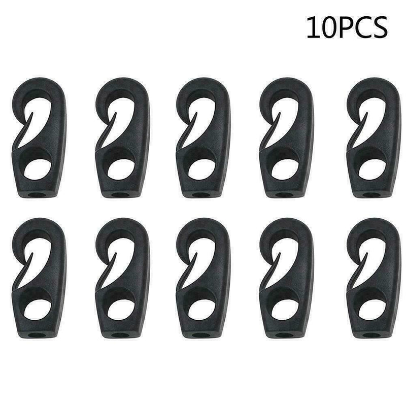 10x Plastic Bungee Hooks For Shock Cord Tie Down Canoe Kayak E8W0 J3N0