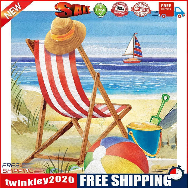 Beach Chair Oil Paint By Numbers Kits DIY Handpainted on Canvas Wall Art