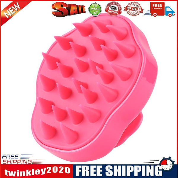 Silicone Scalp Massage Shampoo Brush Body Brush Hair Comb (Rose Red)